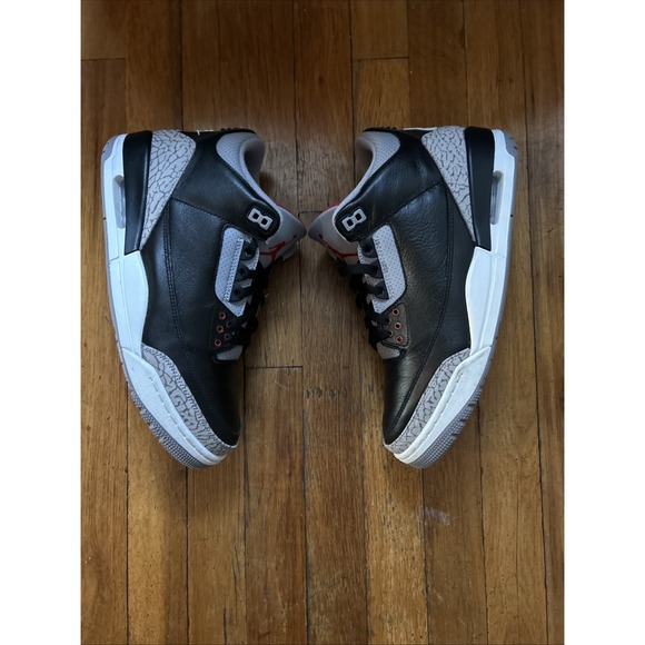 Nike Air Jordan 3 Retro OG Black Cement Leather Sneaker DN3707-010 Men 10.5 - Picture 4 of 9